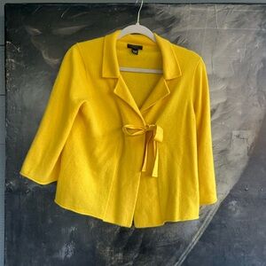 J. Crew Yellow Cashmere Cape Jacket with Bow